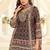 Black crepe silk readymade suit with aari & digital print work