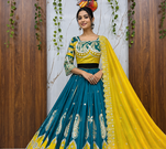 Muslin Cotton Lehenga Choli Set With Mirror Work And Kodi Lace