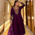 Royal Purple Embroidered Anarkali Suit Set with Matching Pants & Dupatta