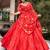 Regal Coral Red Navratri Wear Lehenga Choli With Embroidered Dupatta