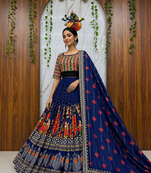 Muslin Cotton Chaniya Choli Set With Digital Print And Mirror Work