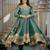 Women’s teal green anarkali gown with heavy embroidered border & palazzo set