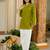 Green embroidered top & farshi salwar set for women