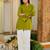 Green embroidered top & farshi salwar set for women