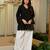 Black embroidered top & farshi salwar set for women