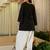 Black embroidered top & farshi salwar set for women