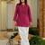 Pink embroidered top & farshi salwar set for women