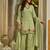 Pista green embroidered kurta & farshi salwar set with matching dupatta