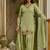 Pista green embroidered kurta & farshi salwar set with matching dupatta