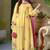 Yellow embroidered long kurta & plazo with multicolor dupatta