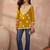 Women’s yellow solid embroidered top | stylish & trendy casual top for women | elegant western wear for casual look