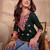 Women’s green solid embroidered top | stylish & trendy casual top for women | elegant western wear for casual look