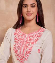 Women’s white solid embroidered top | stylish & trendy casual top for women | elegant western wear for casual look