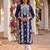 Women’s turquoise blue solid embroidered regular kurta | stylish ethnic wear kurti for women