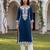 Women’s blue solid embroidered regular kurta | stylish ethnic wear kurti for women | trendy casual & festive wear