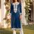 Women’s blue solid embroidered regular kurta | stylish ethnic wear kurti for women | trendy casual & festive wear