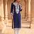 Women’s blue solid embroidered regular kurta | stylish ethnic wear kurti for women | trendy casual & festive wear