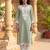 Women’s green solid embroidered regular kurta | stylish ethnic wear kurti for women | trendy casual & festive wear