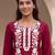 Women’s red solid embroidered regular kurta | stylish ethnic wear kurti for women | trendy casual & festive wear