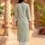 Women’s green solid embroidered regular kurta | stylish ethnic wear kurti for women | trendy casual & festive wear