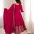 Women's Gorgeous Embroidery Work Vichitra Silk Fabric Flared Anarkali Pant and Dupatta Set