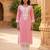 Women’s pink solid embroidered regular kurta | stylish ethnic wear kurti for women | trendy casual & festive wear