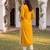 Women’s mustard solid embroidered regular kurta | stylish ethnic wear kurti for women | trendy casual & festive wear