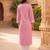 Women’s pink solid embroidered regular kurta | stylish ethnic wear kurti for women | trendy casual & festive wear