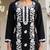 Women’s black solid embroidered regular kurta | stylish ethnic wear kurti for women | trendy casual & festive wear