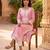 Women’s pink solid embroidered regular kurta | stylish ethnic wear kurti for women | trendy casual & festive wear