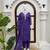 Purple printed anarkali kurta set with embroidered neckline and dupatta