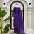 Purple printed anarkali kurta set with embroidered neckline and dupatta