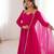 Women's Gorgeous Embroidery Work Roman Silk Chanderi Fabric Flared Anarkali Pant and Dupatta Set