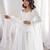 Women's Gorgeous Embroidery Work Roman Silk Chanderi Fabric Flared Anarkali Pant and Dupatta Set