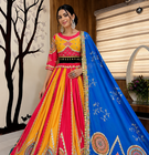 Muslin Cotton Lehenga Choli Set With Mirror Work And Sequin Lace