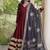 Maroon Rayon gown with gota patti lace & leheriya dupatta - full stitched free size