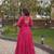 Pink printed faux georgette gown - full stitched free size