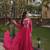 Pink printed faux georgette gown - full stitched free size