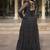 black printed faux georgette gown  - full stitched free size