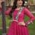 Pink printed faux georgette gown - full stitched free size