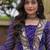 Purple printed faux georgette gown  - full stitched free size