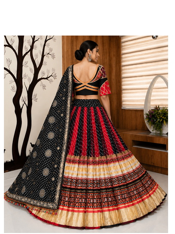 Muslin Cotton Lehenga Choli Set With Mirror Work And Kodi Lace 2