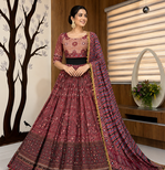 Muslin Cotton Lehenga Choli Set With Real Mirror Work And Coin Lace