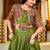 Green Cotton Readymade Lehenga Choli with Thread & Sequin Work