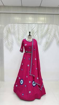 Rani Cotton Readymade Lehenga Choli with Thread Work 1
