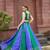Emerald & Blue Cotton Readymade Lehenga Choli with Embroidery & Sequin Work