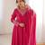 Women's Gorgeous Embroidery Work Roman Shimmer Silk Fabric Flared Anarkali Pant and Dupatta Set