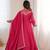 Women's Gorgeous Embroidery Work Roman Shimmer Silk Fabric Flared Anarkali Pant and Dupatta Set