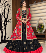 Muslin Cotton Lehenga Choli Set With Strug And Mirror Work