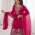 Women's Gorgeous Embroidery Work Crunchy Silk Fabric Straight Kurta Sharara and Dupatta Set